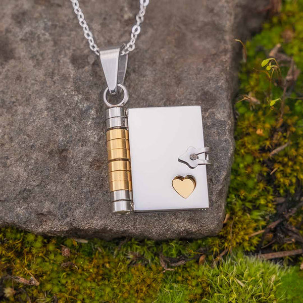 Love Open And Close Book Necklace
