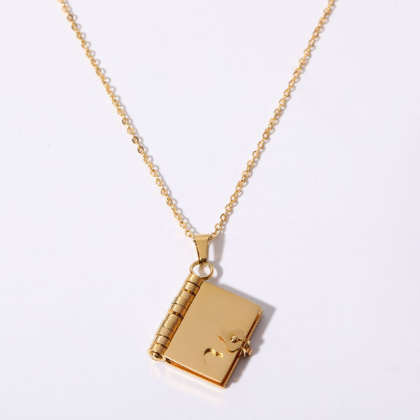 Love Open And Close Book Necklace