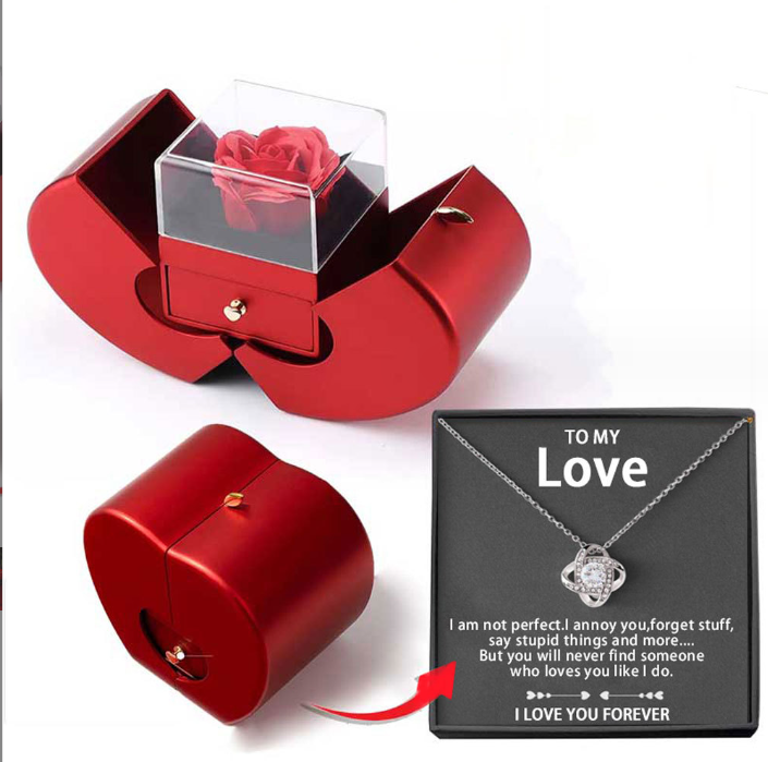Eternal Rose Jewelry Box with necklace